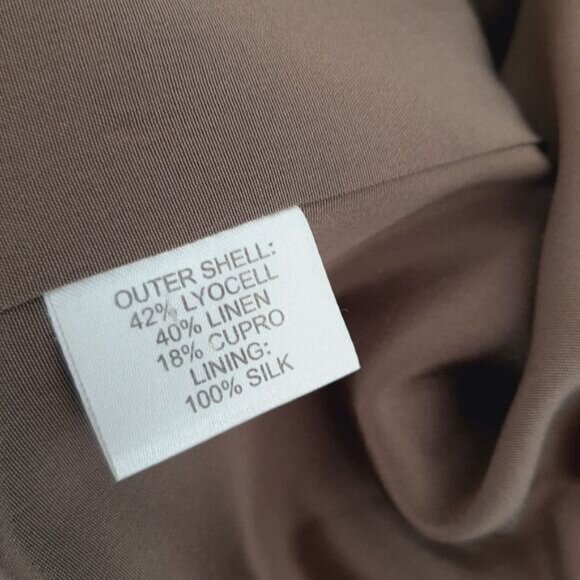 GARDE Linen Blend 100% Silk Lining Modern Asymmetric Full-Zip Jacket w Hood Sz S - Picture 10 of 16